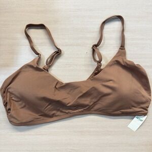 NWT Aerie Offline Scoop Bikini Top Brown Womans Size XXL